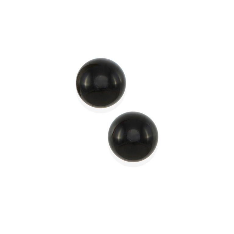 Tiffany & Co.: silver and onyx stud earrings