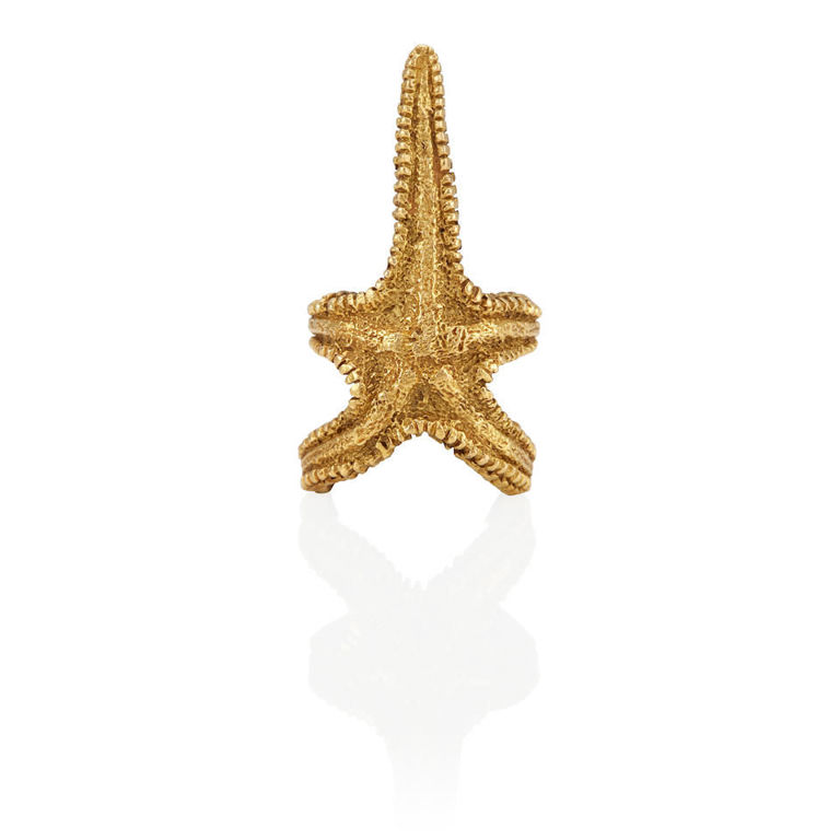 18k gold starfish ring