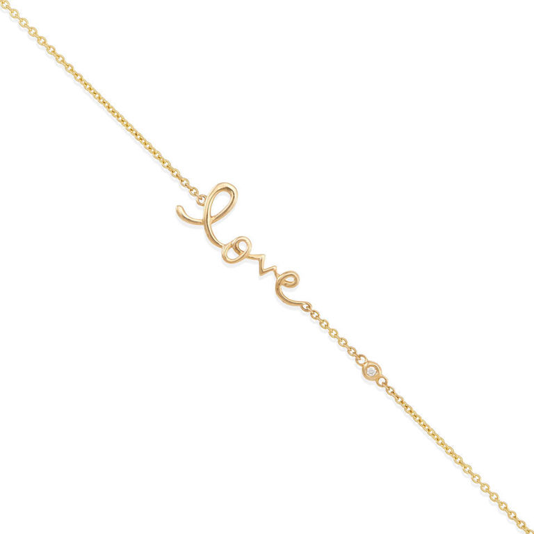 14k gold and diamond chain bracelet