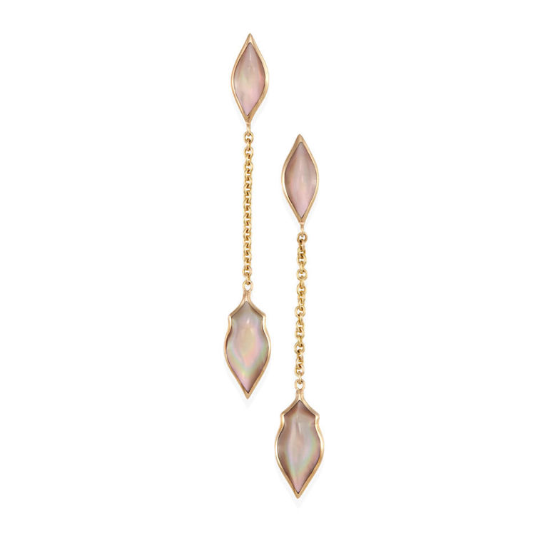 Kabana: 14k gold and mother-of-pearl earrings