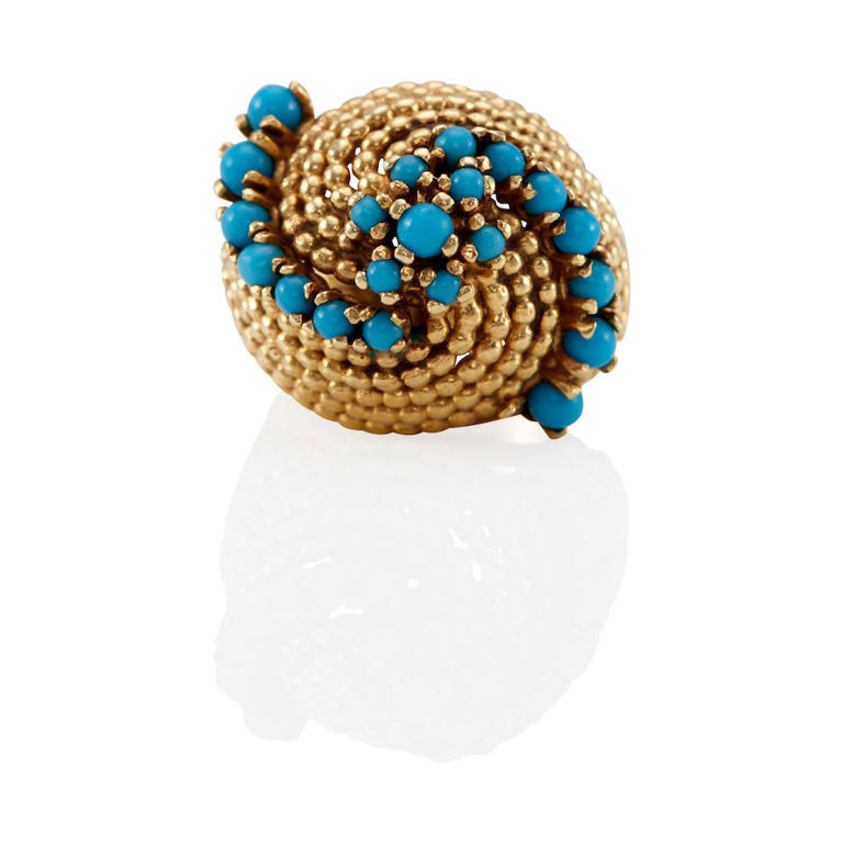 12k gold and turquoise ring