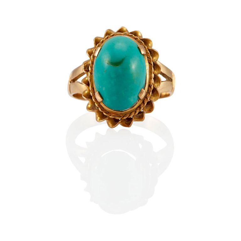 18k gold and turquoise ring