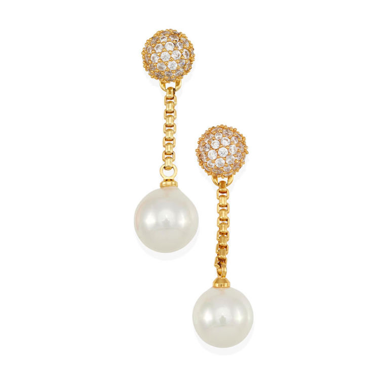 18k gold pearl and diamond 'Solari' day to night earrings