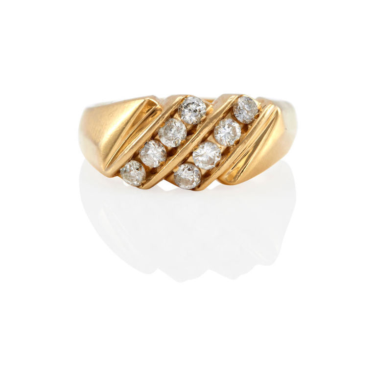 14k gold and diamond ring