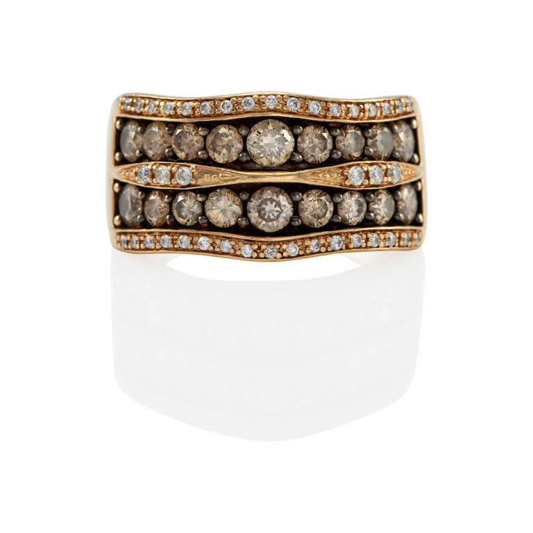 14k gold and colored diamond ring
