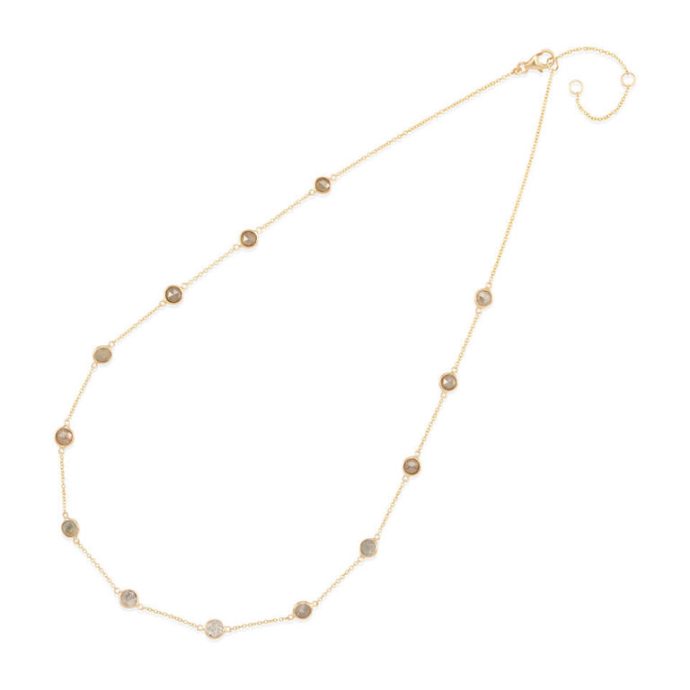 14k gold and colored diamond necklace