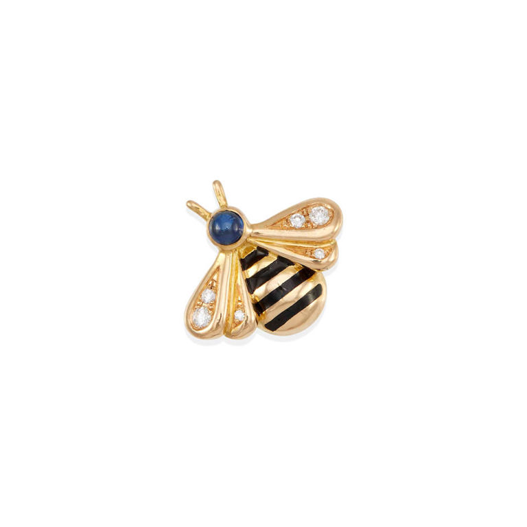 Cartier: 18k gold, sapphire and diamond bee pin
