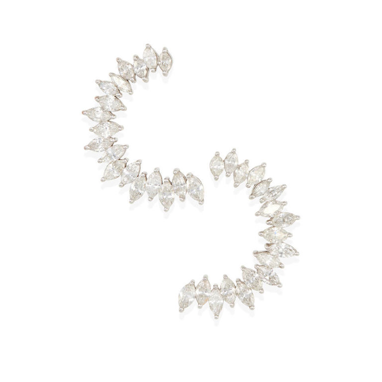 14k white gold and diamond earrings