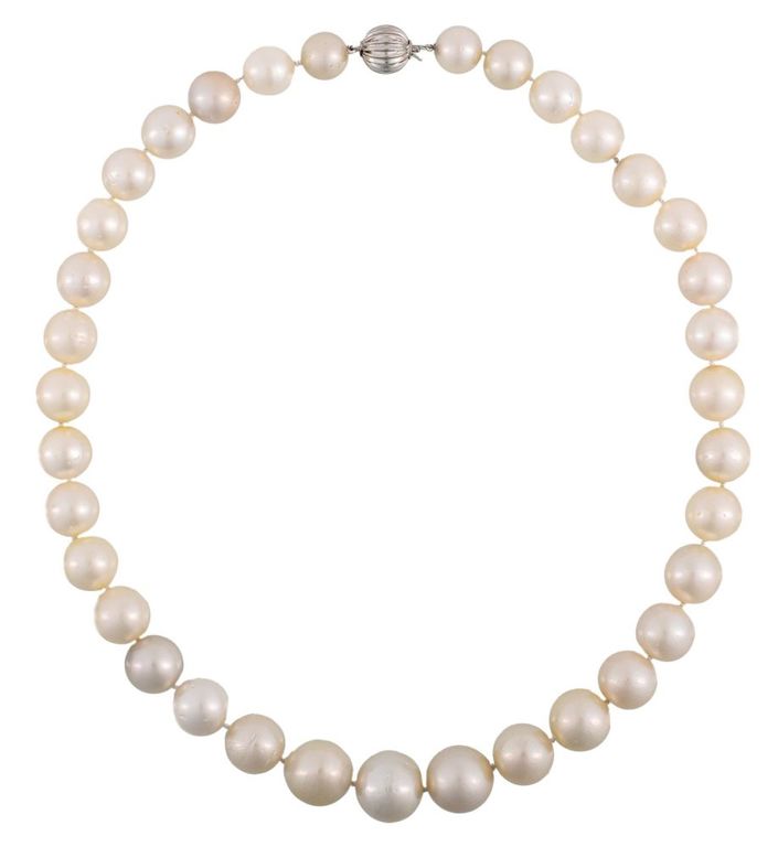 14k white gold south sea pearl necklace