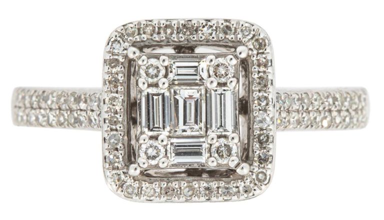 14k white gold diamond ring