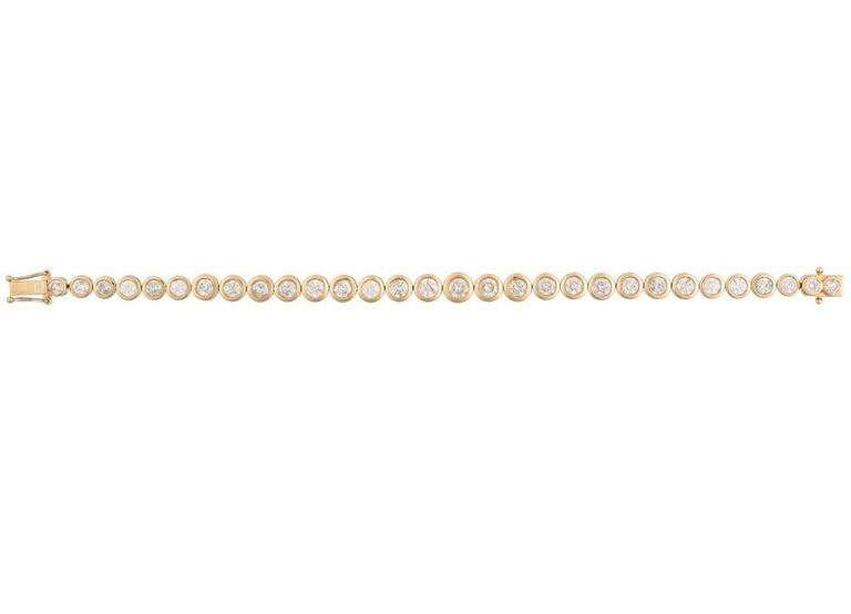 14k yellow gold graduated diamond tennis bracelet