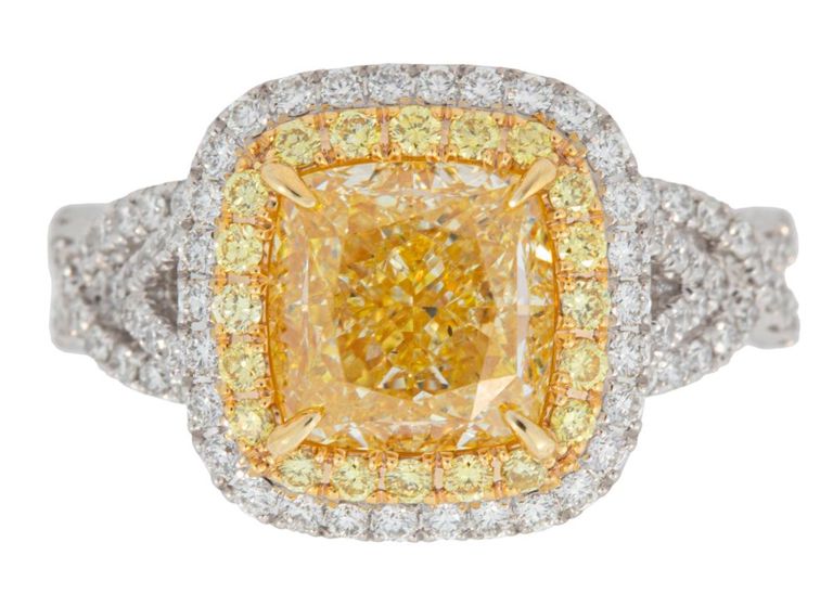 18k two-tone gold diamond ring