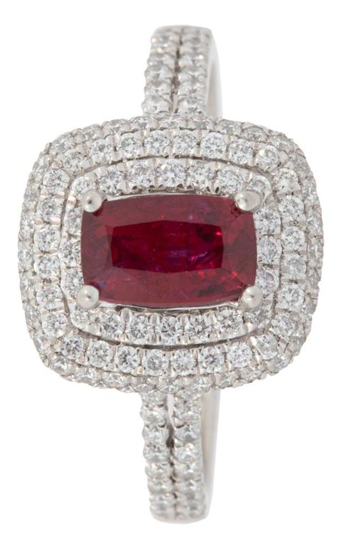 950 platinum ruby and diamond ring