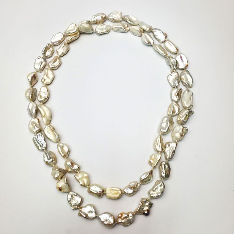 Baroque cultured blister pearl necklace