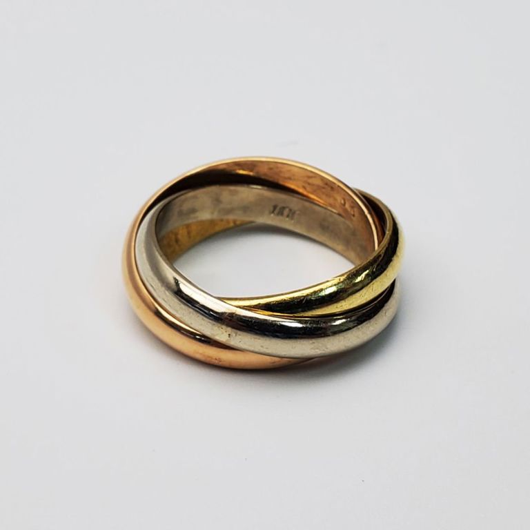 Cartier 18k gold tri-color Trinity ring for men