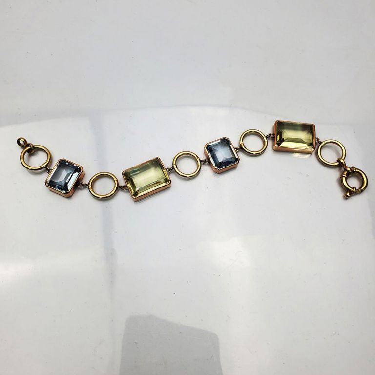 14k gold and semi-precious stones bracelet