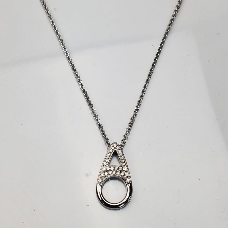 Asprey 18k white gold and diamond pendant necklace