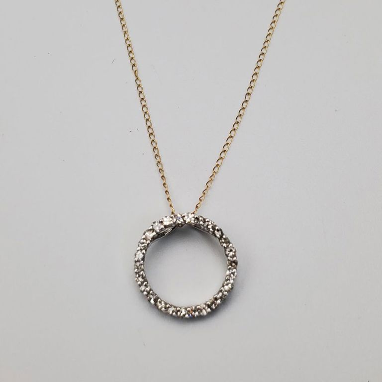 14k gold and diamond pendant necklace