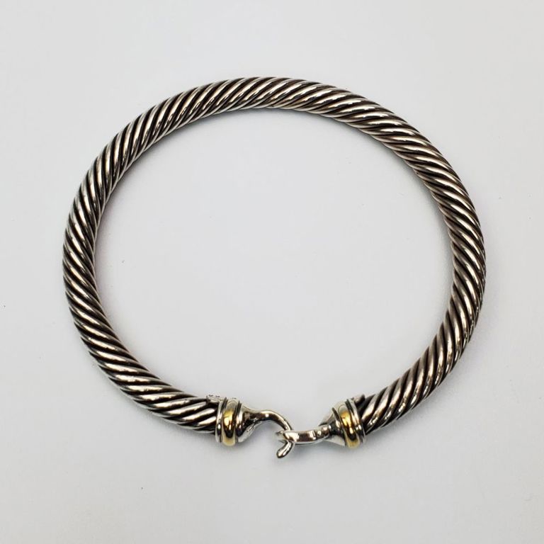 David Yurman sterling silver and 18k gold bracelet
