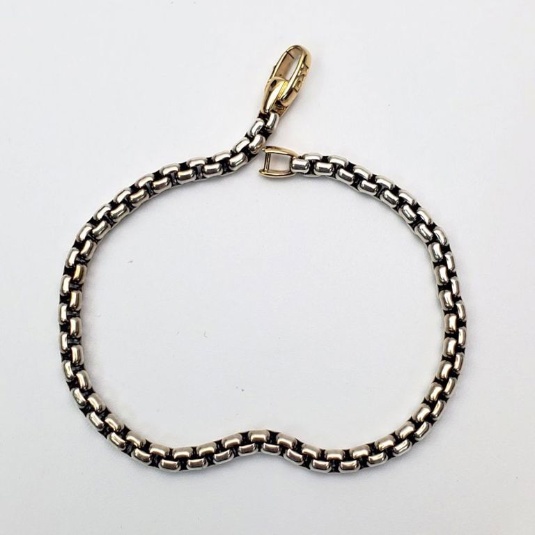 David Yurman 14k gold and sterling silver link bracelet