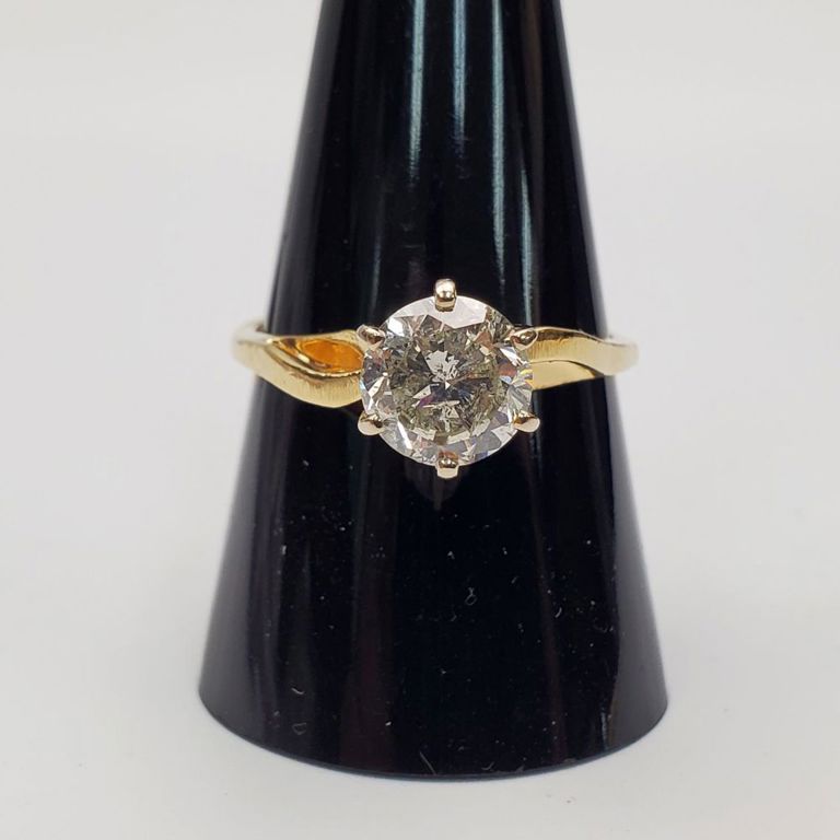 14k gold solitaire diamond engagement ring