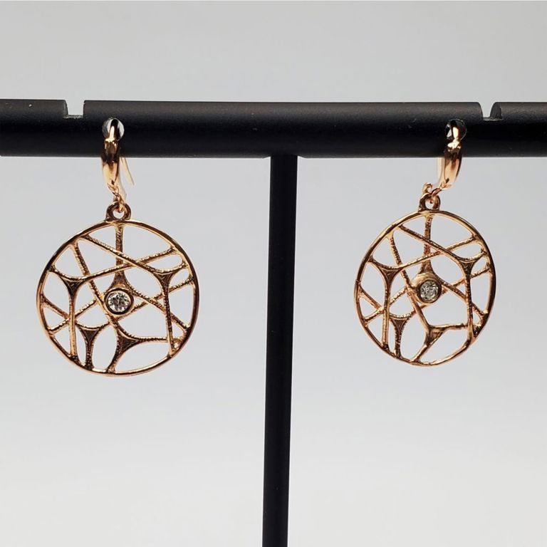 14k rose gold earrings with diamonds