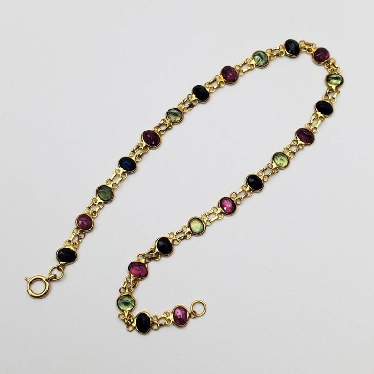 14k gold bracelet with semi-precious stones
