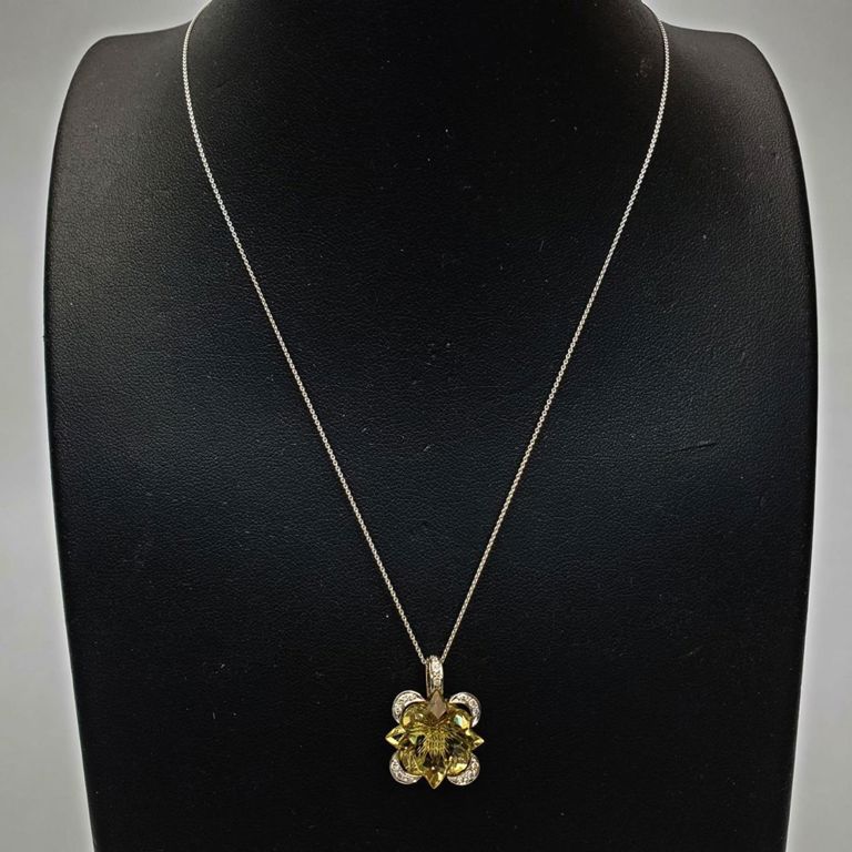 14k white gold pendant necklace