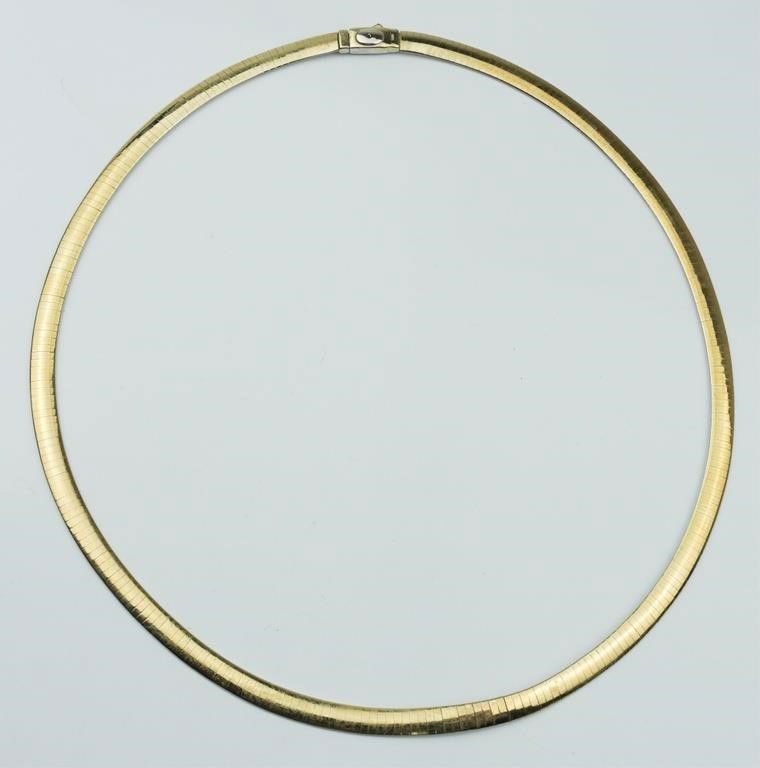 14k white and yellow gold omega necklace