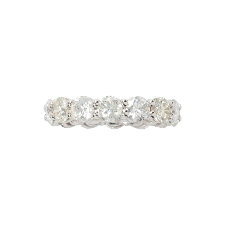 A diamond and 14k white gold ring