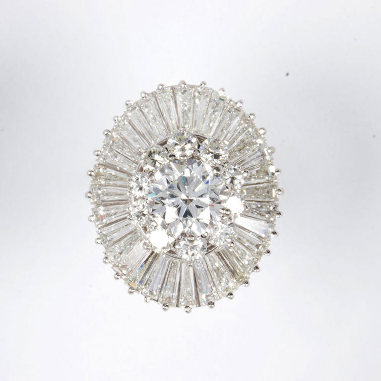A diamond and platinum ring