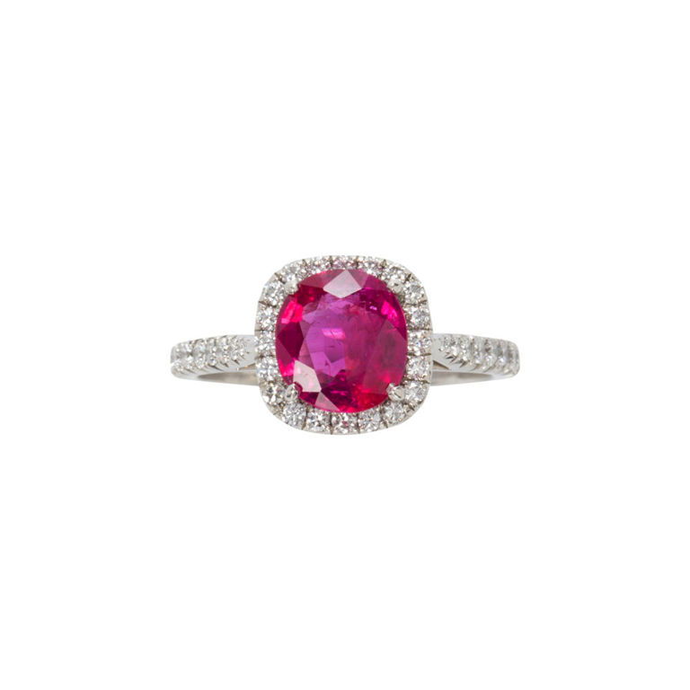 Platinum ruby and diamond ring by Cartier