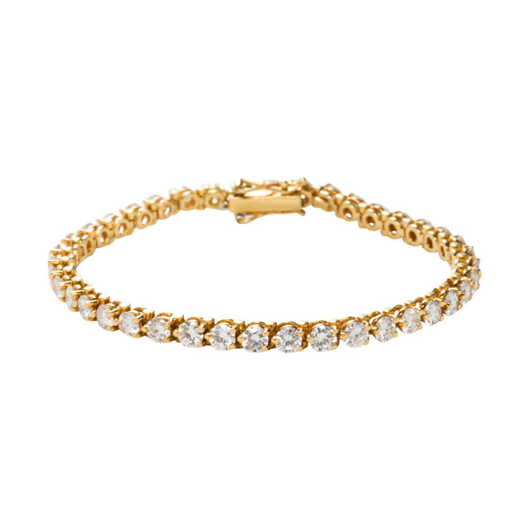 18k gold diamond line bracelet