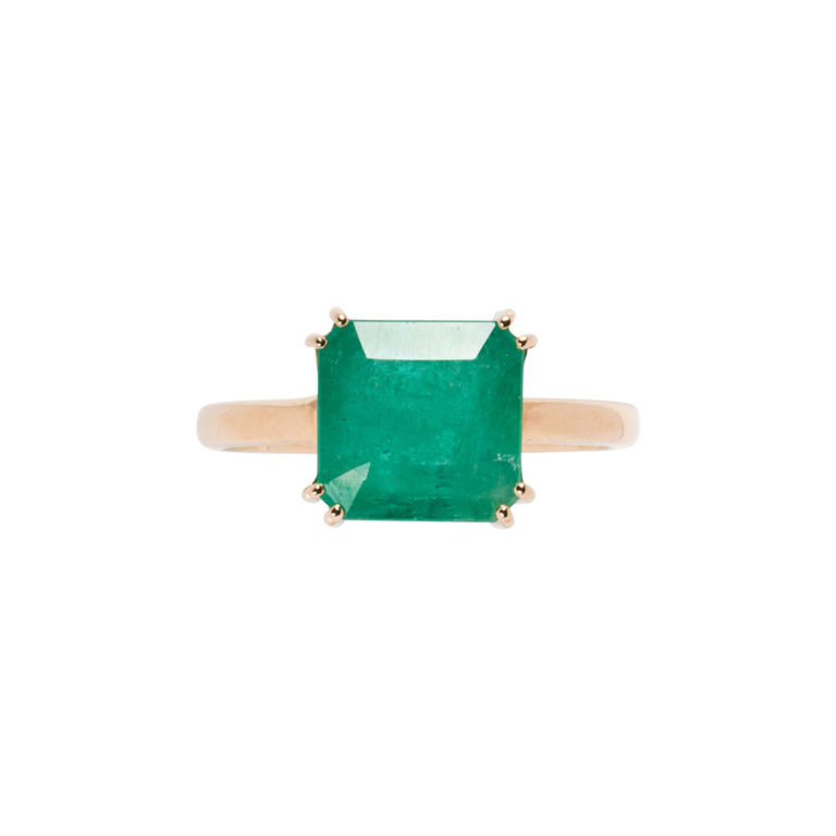 14k gold emerald ring