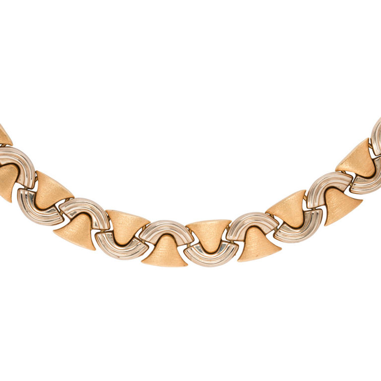 A 14k bi-color gold link necklace