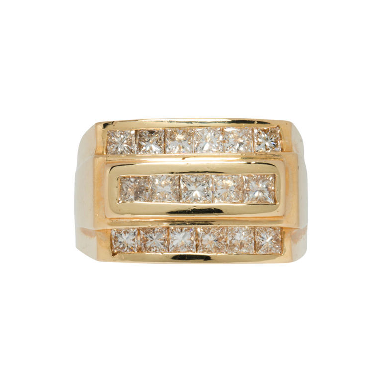 14k gold men's diamond ring
