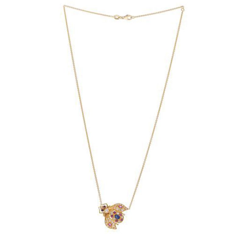 18k yellow gold insect necklace