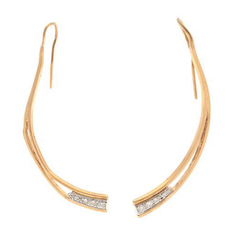 14k yellow gold earrings with diamonds