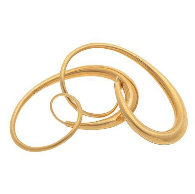 18k yellow gold sculptural earrings