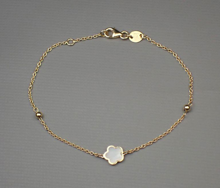 Italian mother-of-pearl and 14k gold bracelet