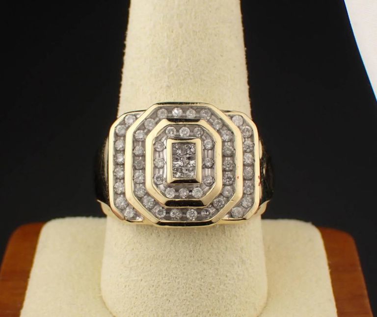 Men's 10k two-tone gold diamond ring