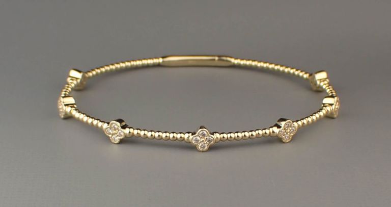 14k yellow gold diamond wire bracelet