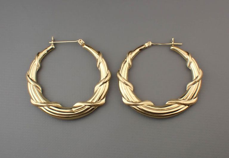 14k yellow gold hoop earrings