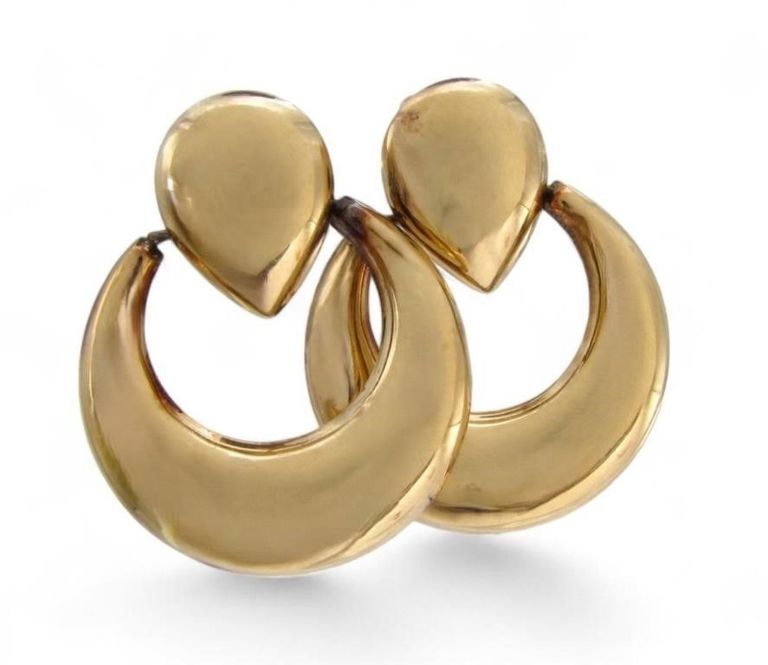 14k gold swivel door knocker earrings