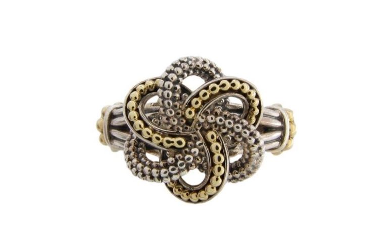Lagos 18k gold and sterling silver love knot ring