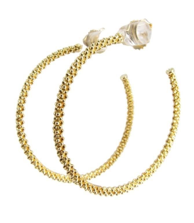 Lagos 18k gold Caviar hoop earrings