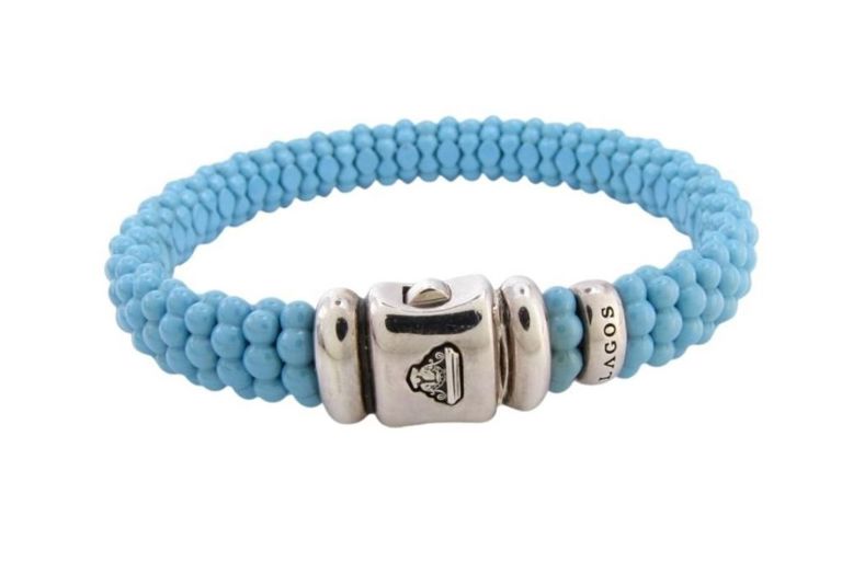 Lago's ceramic beaded blue bracelet