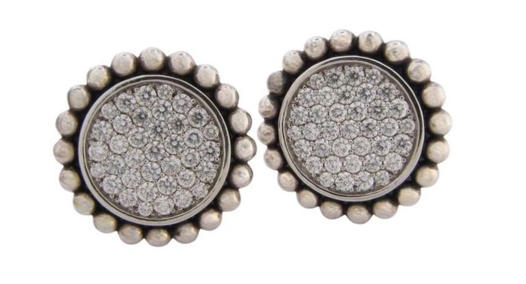 Lagos Caviar diamond circle earrings