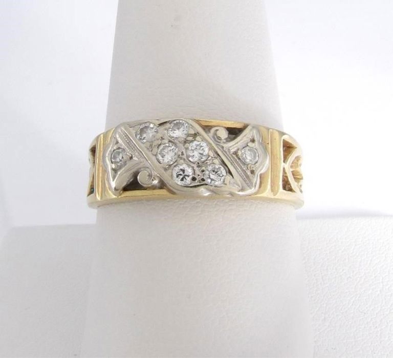 14k gold Kinsey & Sons gent's diamond band