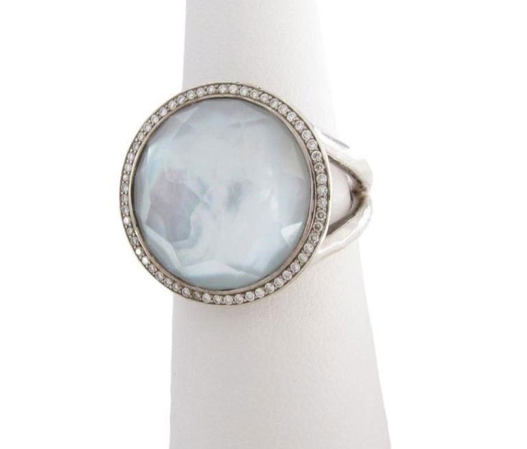 Ippolita sterling silver mother-of-pearl Lollipop ring